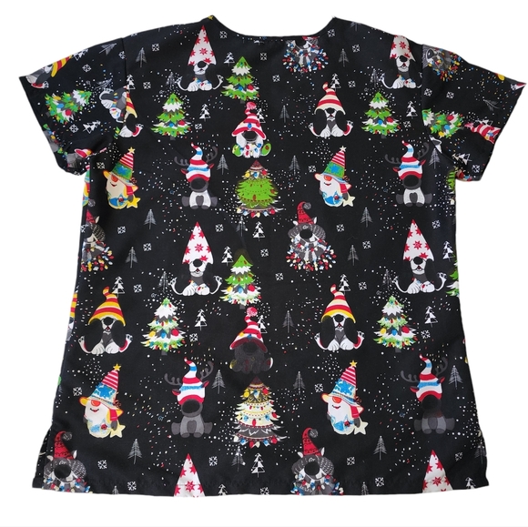 Gabby Brooke Dog Holiday Scrub Top Sz L - Picture 6 of 6